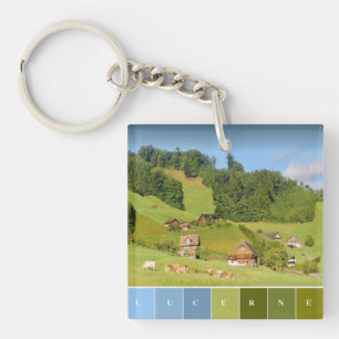Summer Landscape in Switzerland Key Ring