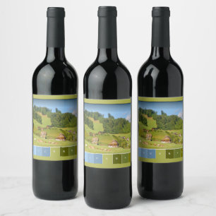 Summer Landscape in Switzerland Wine Label