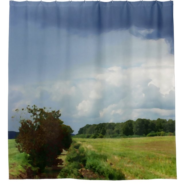 summer landscape shower curtain (Front)