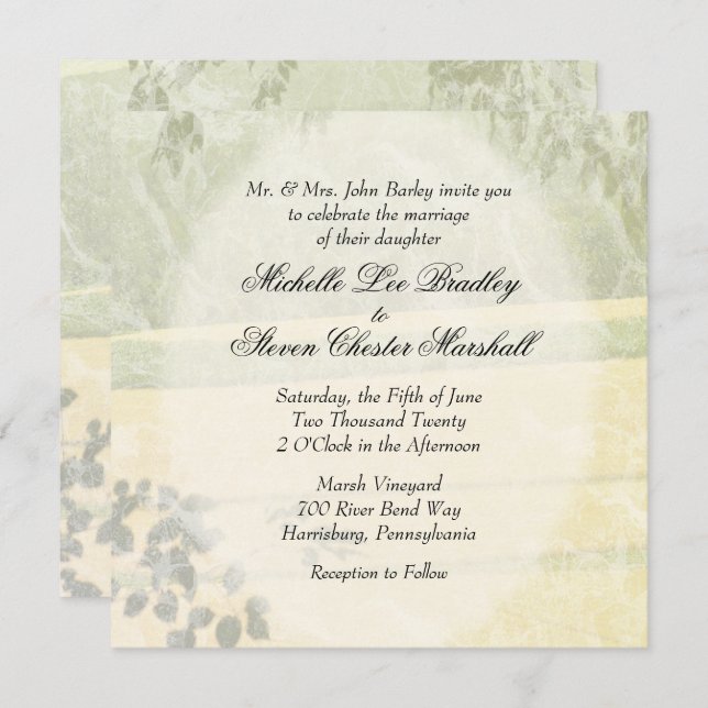 Summer Landscape Wedding Wedding Invitations (Front/Back)