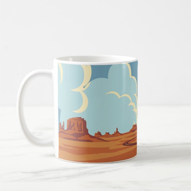 Summer landscape with an empty winding road in the coffee mug (Left)