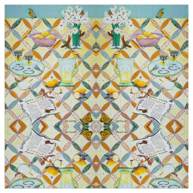 Summer Lavender Lemonade Fabric (Swatch)