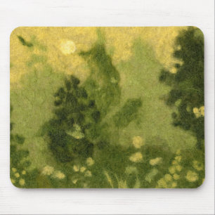 "Summer Lawn" wool painting landscape green shades Mouse Mat