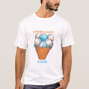 Summer League Flavour Ice Cream Baseball Sports T-Shirt