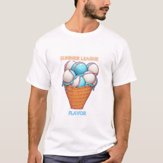 Summer League Flavour Ice Cream Baseball Sports T-Shirt