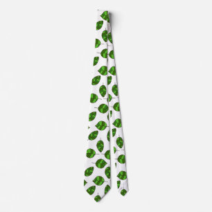 Summer Leaves adjustable Green Leaf Tight Pattern Tie