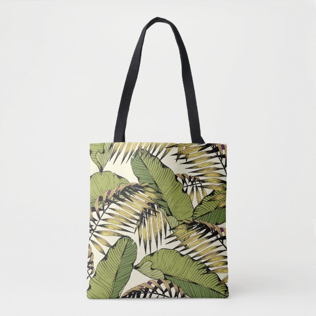Summer leaves, branches, decorative seamless patte tote bag (Front)