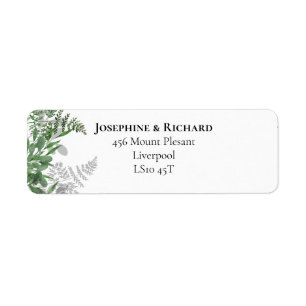 Summer leaves Foliage Return Address Lable