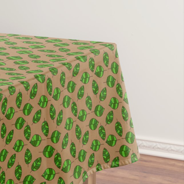Summer Leaves Green Leaf Pattern on any Colour Tablecloth (In Situ)