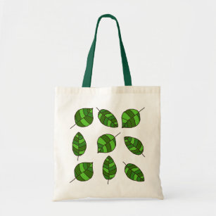 Summer Leaves Green Leaf Pattern Tote Bag