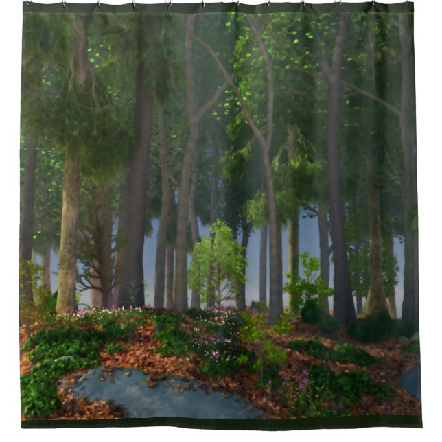 Summer Leaves Shower Curtain (Front)