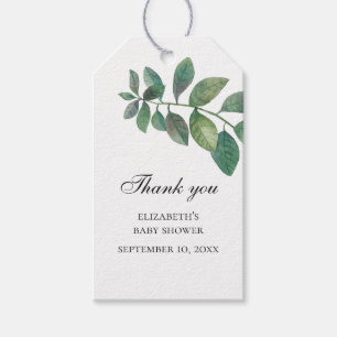 Summer leaves. Woodland baby shower thank you Gift Tags