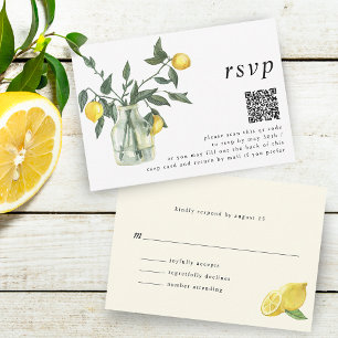 Summer Lemon Arrangements and QR Code RSVP Card
