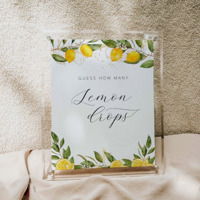 Summer Lemon Baby Shower How Many Lemon Drops Poster (Creator Uploaded)
