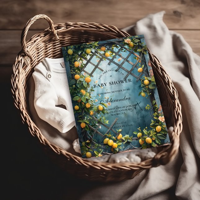 Summer Lemon Blossom Baby Shower Invitation (Creator Uploaded)