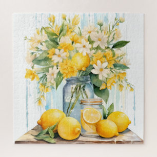 Summer Lemon Blossom Jar Jigsaw Puzzle