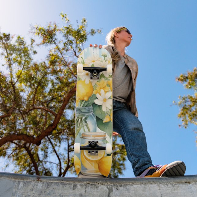 Summer Lemon Blossom Jar Skateboard (Outdoor 1)