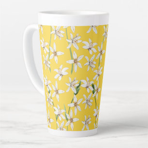 Summer lemon blossom pattern chinoiserie latte mug