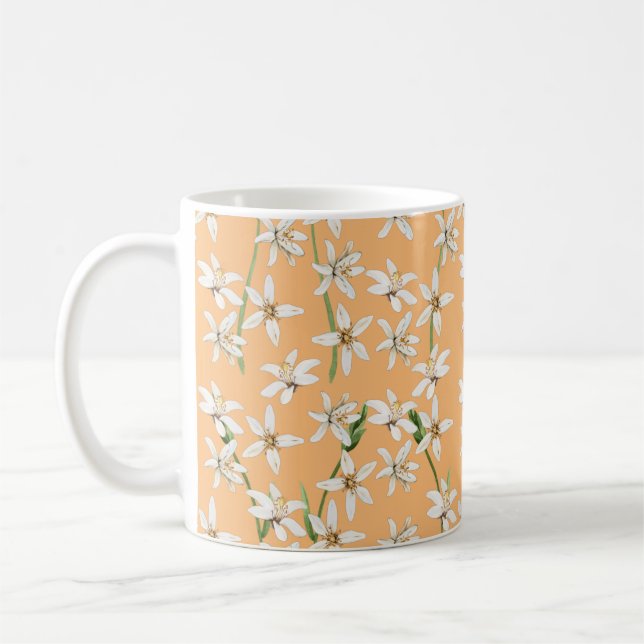 Summer lemon blossom pattern  coffee mug (Left)