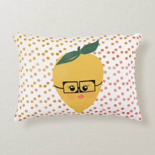 Summer Lemon Cartoon Hand Drawn Doodle Decorative Cushion
