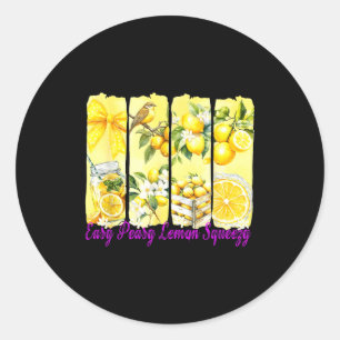 Summer Lemon,coquette Bow Summer Funny Gift Tee Wi Classic Round Sticker