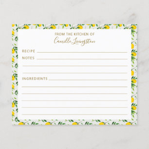 Summer Lemon Fruit Pattern Bridal Shower Recipe
