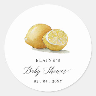 Summer Lemon Lime Citrus Baby Shower  Classic Round Sticker