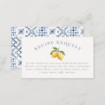 Summer Lemon & Mediterranean Tiles Bridal Shower Enclosure Card<br><div class="desc">An enclosure card template that is made to match our Summer Lemon & Mediterranean Tiles Bridal Shower collection. The design features a beautiful hand-painted watercolor illustration of two lemons, lemon blossoms hanging from a tree branch, and blue Italian tiles, adding a touch of Mediterranean charm to this design. You can...</div>