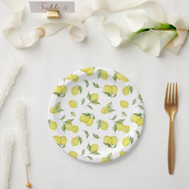 Summer lemon  paper plate (Wedding)