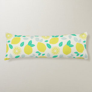 Summer Lemon Pattern in Cream Body Cushion