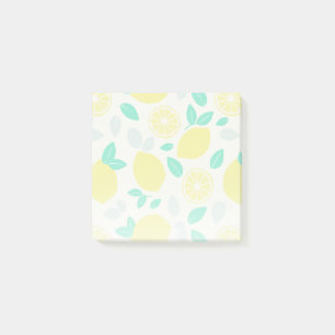 Summer Lemon Pattern in Cream Post-it Notes