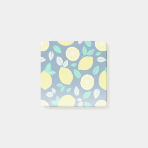 Summer Lemon Pattern in Navy Blue Post-it Notes