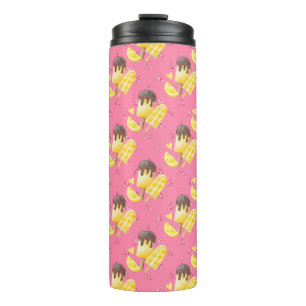 Summer Lemon Popsicle Pink Thermal Tumbler