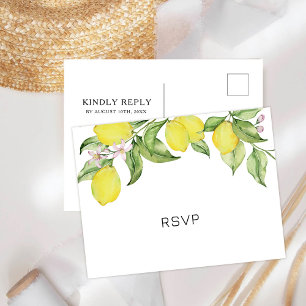 Summer lemon RSVP Wedding Postcard
