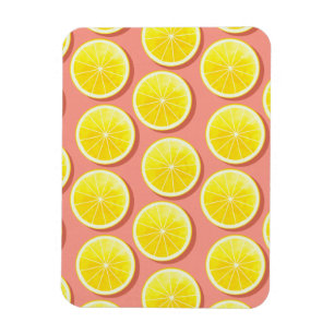 Summer Lemon Slices Pattern Magnet