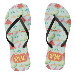 Summer Lemon & Tropical Flip Flop Paradise Design
