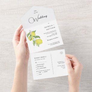 Summer lemon Wedding Seal And Send All In One Invitation