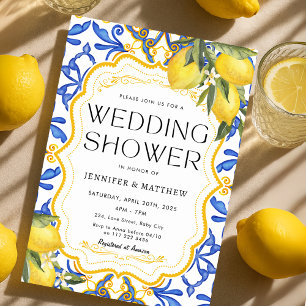 Summer Lemon Wedding Shower Mediterranean Invitation