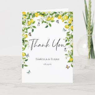 Summer Lemon Wedding  Thank You Card