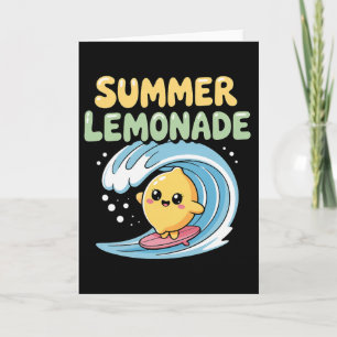 Summer Lemonade Vibes Surfing Lemon Wave _1 Card