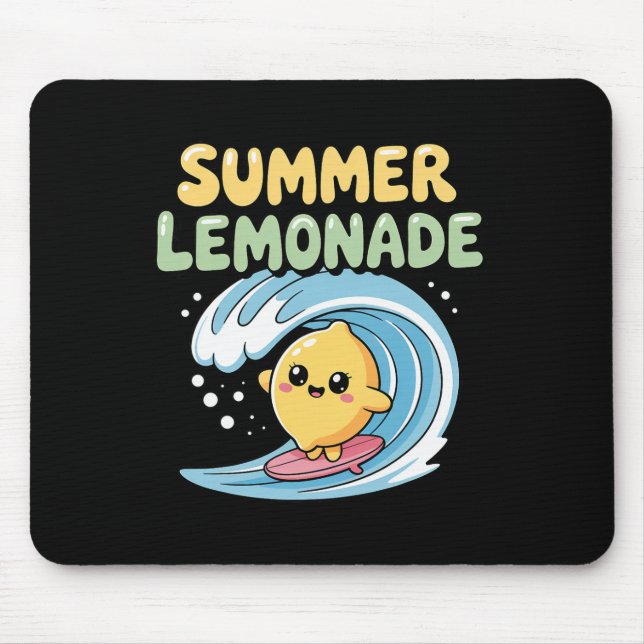 Summer Lemonade Vibes Surfing Lemon Wave _1  Mouse Mat (Front)
