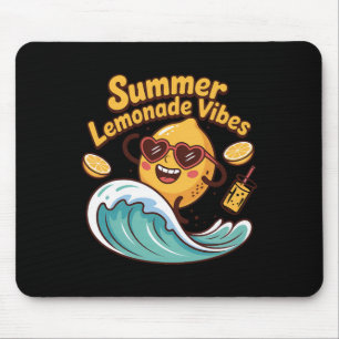 Summer Lemonade Vibes Surfing Lemon Wave Mouse Mat