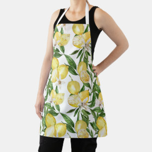 Summer lemons and lemon blossom pattern  apron