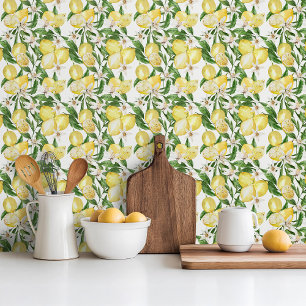 Summer lemons and lemon blossom pattern tile