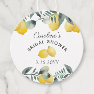 Summer Lemons Greenery Bridal Shower Thank You Favour Tags