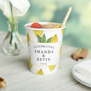 Summer Lemons Wedding Paper Cups