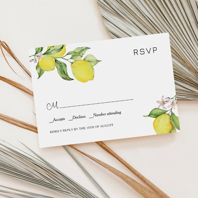 Summer lemons Wedding RSVP Card (Creator Uploaded)