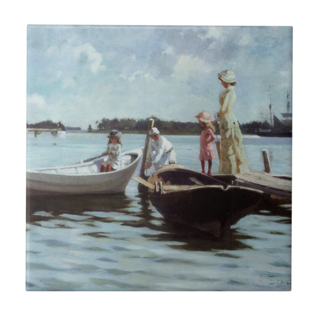 Summer Life in the Islelets (by Albert Edelfelt) Tile (Front)