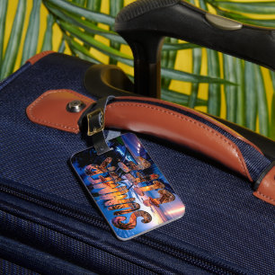 Summer Life Tropical Beach Sunset Typography T-SH Luggage Tag