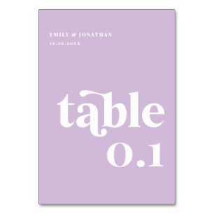 Summer Light Purple Lilac Wedding Table Number